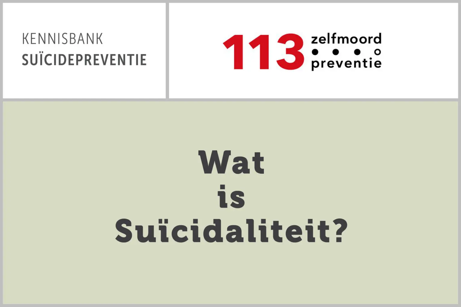 Wat is Suïcidaliteit?