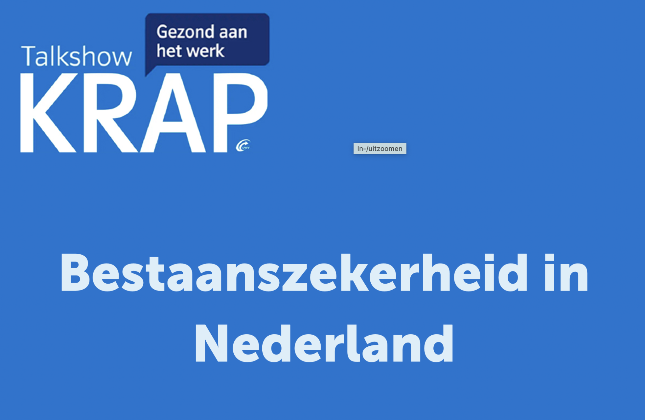 Talkshow krap over bestaandszekerheid