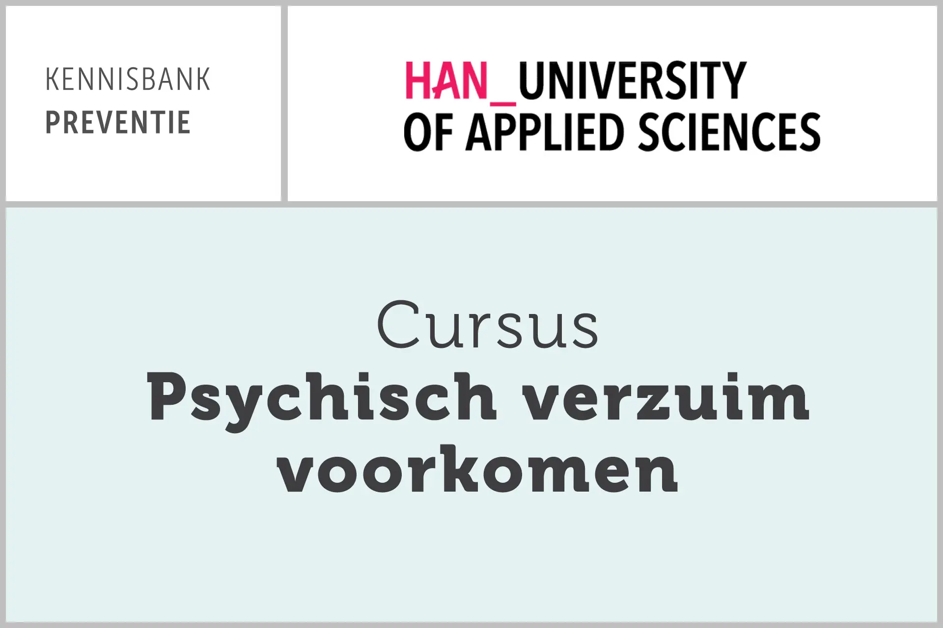 HAN: Cursus psychisch verzuim voorkomen