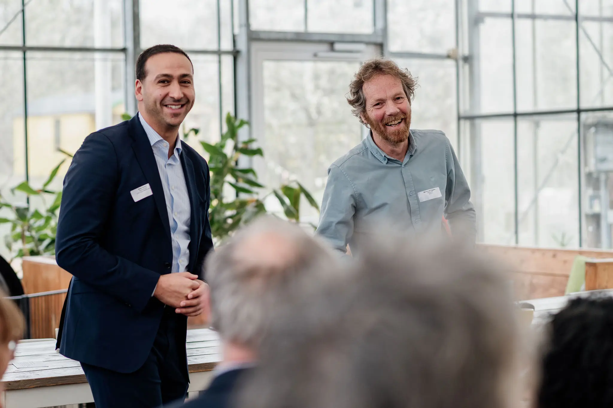 Abdel Zariouh (vice-voorzitter arbeidsmarktregio Midden-Utrecht) en Menno van Piggelen (bestuurder van WIJ 3.0)