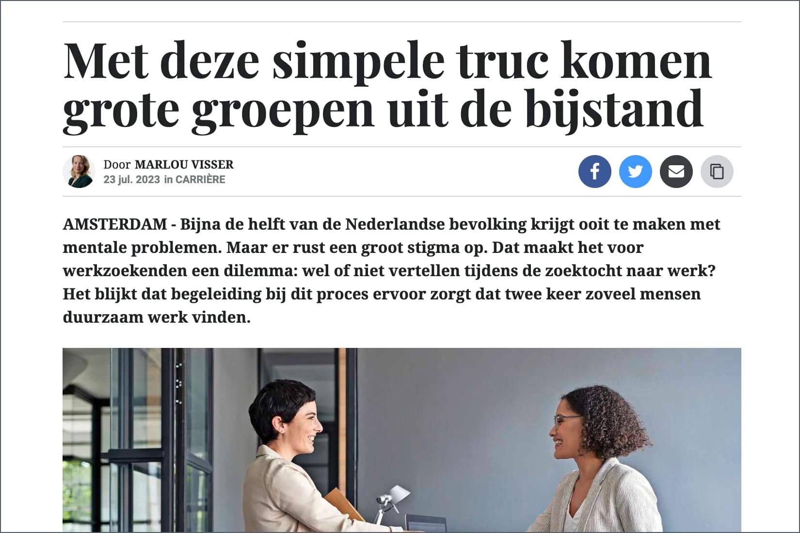 Met deze simpele truc komen grote groepen uit de bijstand-Telegraaf artikel
